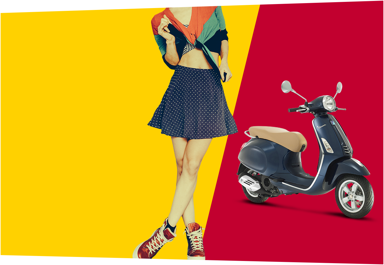 Vespa te lleva a tomar un café al centro de la ciudad